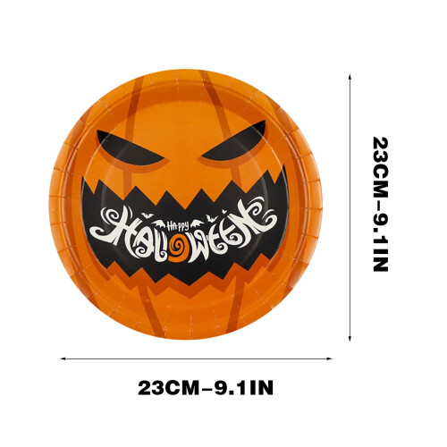 Χάρτινα πιάτα για το Halloween, χάρτινα πιάτα μιας χρήσης, στρογγυλά πιάτα με εκτύπωση 1