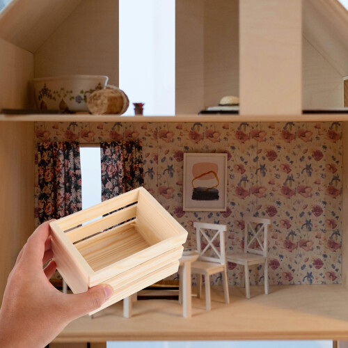Small Wood Crate Rectangular 1Pcs for Decorative Charm 2