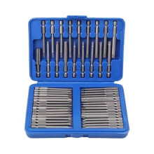 50Pcs Extra-Long Magnetic Screwdriver Bit Set with Storage Case – Hex, Star, Philips, Square, Spanner Bits, compatible with Philips Square Spanner