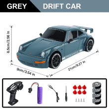 RC Drift Car 1:20 Scale with Lights and Drifting Tires Gray