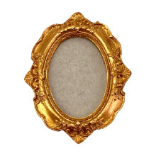 Mini Gold Frames - Small Gold Vintage Flower Oval Rectangle Baroque Frames Table Top Frame for Christmas Holiday Party Decor