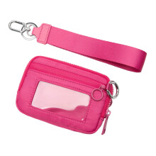 Portable Card Storage Bag, Waterproof Wristlet Pouch With Clear Card Slot - Solid Color Series