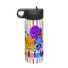 Bolofofos Kids Insulated Water Bottle With Straw - 18 Oz Stainless Steel Double Wall Vacuum Cup, Leakproof, Bpa Free, Suitable For Boys And Girls