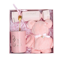 Ceramic Coffee Cup Gift Set with Lid – Unique Birthday Gift Box for Women, Mom, Wife, Girlfriend – Home Milk Drinking Cup