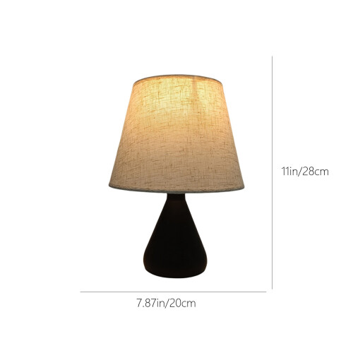 Lampe de chevet en lin blanc avec pied moderne 1