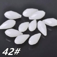 12x6mm16x8mm20x10mm25x12mm Tropfenförmige facettierte Kristallglas-Anhängerperlen - 42# Jadeweiß - 20x10mm (10 Stück)