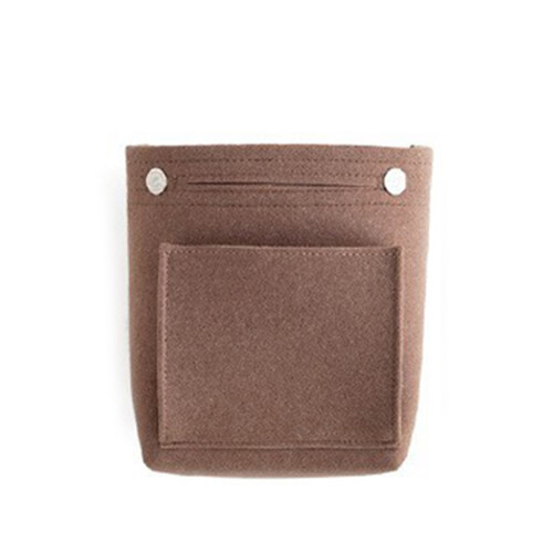 (Brown) Travel Makeup Bag - Felt Cosmetic Organizer