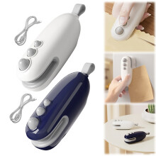 Mini 2-in-1 Bag Sealer with Cutter, USB Rechargeable, Portable Heat Sealer for Snack & Food Bags (Blue)