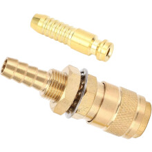 Water Cooled Gas Quick Connector, Water Cooled Gas Adapter Quick Fitting Hose Connector Brass Welding Torch Gas Water Quick, TIG Welding Equipment