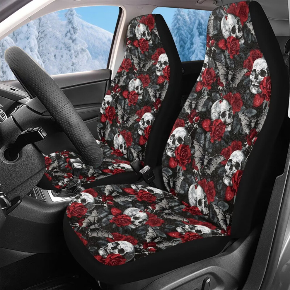 2 Pack Premium Skeleton Bat High Back Car Seat Covers For Front Seats, Universal Fit For Most Cars, Trucks, Vans & Suvs, Easy Install Coral 9097180868057