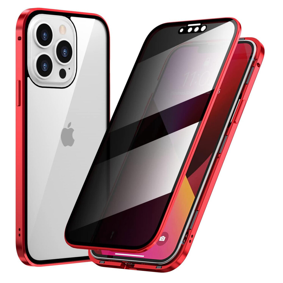 Iphone 15 Case: High-Sensitivity Privacy Screen, Luxury Shockproof Metal Frame, Anti-Peep, 360 Protection Â Red 9097180871941