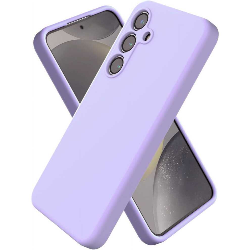 Compatible With Samsung Galaxy S24, Slim Liquid Silicone Shockproof Case, Upgraded Camera Protection & Microfiber Liningâ6.2", Light Purple 9401284786511