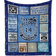 Couverture cadeau pour le 14e anniversaire, pour garçons et filles – 152 x 203 cm, convient aux adolescents