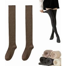 Wateresty Women Thigh High Socks, Over Knee Thigh Stockings, Warm Soft Thickened Thighs Solid Color Socks, Warm Stretchy Boot Socks for Daily Wear