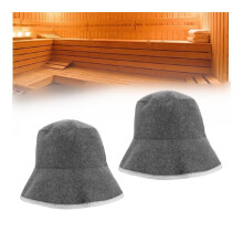 Šedá vlněná sauna čepice, 2 ks, 11x7 palců