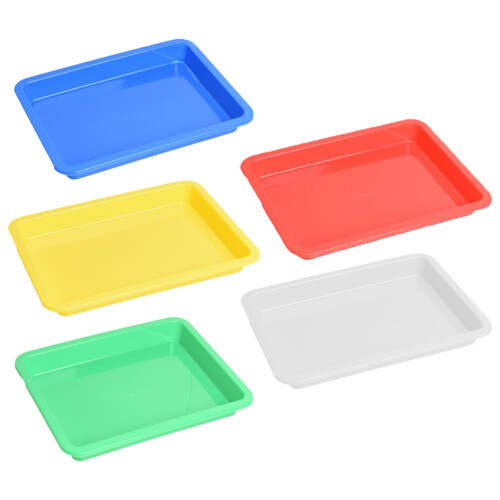 Craft Trays White Plastic Art Trays 5Set Hotel Use Diy Projects