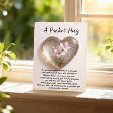 Pocket Hug Memorial Gift with Acrylic Figurine & Cards – for Memorial, Birthday, Thanksgiving, Friendship (Compatible with All Occasions)