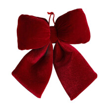 Red Velvet Christmas Bow – 5.51"x4.92", for Tree Topper, Wreath, Wedding & Home Decor – Compatible with Standard Hooks