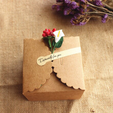10Pcs Brown Square Craft Paper Favor Boxes for Wedding Storage 3.5x3.5x2.4in