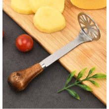 Mini Avocado Masher, Mini Potato Mashers with Wood Non Slip Handle Stainless Steel Bean