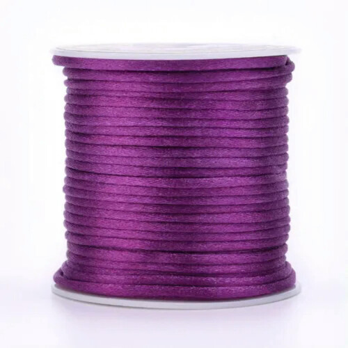 Nylon Rattail Satengsnor 2mm – 23m Rull Lilla