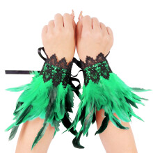 Gothic Style Lace Feather Arm Warmers For Accessories And Jewelry