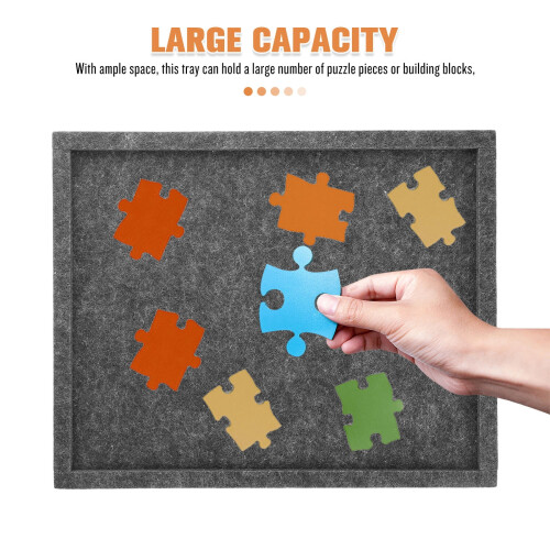 Puzzle Piece Sorter Tray Stackable Felt 6 Pcs 2