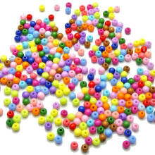 5000 gemischte, leuchtende Acryl-Rundperlen, 4 mm glatte Mini-Abstandshalter
