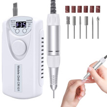 Professionele draadloze nagelfrees 35000 RPM, oplaadbare elektrische frees met bitjes, geschikt voor acryl- en gelnagels, roze