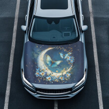 Car Hood Cover Blue Butterfly Universal Washable