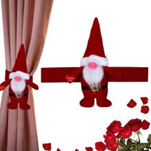 Hand-Knitted Love Curtain Tiebacks – Valentine's Day, Wedding & Holiday Decor, Compatible with Standard Rods, 1PC