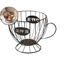 Coffee Pod Holder, Capsule Organizer, Coffee Capsule Basket, Metal Coffee Bar Organizer for Kitchen Dinning Room Office Home Cafe Hotel