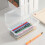 Extra Large Stackable Pencil Box, Translucent Clear Storage Case for Gel Pens, Markers, Erasers – Locking Lid, Compatible with Standard Office 1