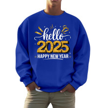 Sweatshirts for Men and Women Fashion New Year Fall Plus Hoodless Pullovers Fashion Sweatshirts Holiday Logo Print Clothing Tops for Men
