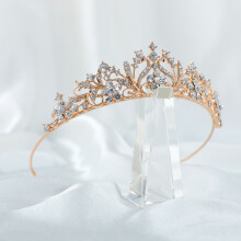 (Gold) Rhinestone Crown for Women - Party & Cosplay Accessory