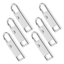 HOMEMAXS 6pcs Metal Zipper Pull Tab Replacement Silver Zipper Handle Mend Fixer Backpack Zippers Extender Handle Mend Fixer Repair for Suitcase