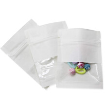 Sacchetti richiudibili in carta kraft marrone, 100 pezzi, 2,36 x 2,36 pollici