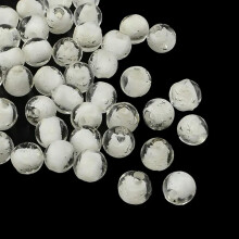 Juego de 10 cuentas de vidrio que brillan en la oscuridad de 8 mm, hechas con la técnica de soplado de vidrio blanco, suministros para la
