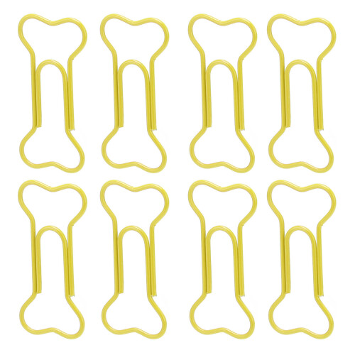 100pcs Black Bone Shape Paper Clips, Lightweight Document Organizer