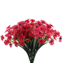 (Rose Red, 1pc) UV-Resistant Fake Violet Flowers for Outdoor/Indoor
