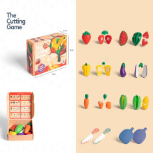 8-Piece Fruit & Veg Cutting Toy Set for Kids – Educational Pretend Play, Safe ABS, Develops Motor Skills, Compatible with Kids Kitchen Sets