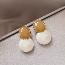 Acrylic Dangle Earrings for Women Irregular Double Oval Drop Earrings Geometry Jewelry