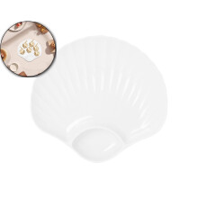 Shell-Shaped Plastic Dinner Plate – Reusable, Unbreakable & Lightweight, Dishwasher & Microwave Safe for Kitchen, Camping