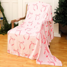 DAMAI Pink Bow Throw Blanket Soft Flannel 50x60 inches