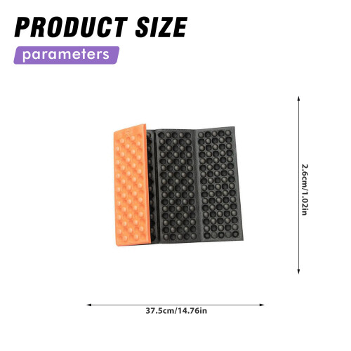 (Orange black) Foldable Waterproof Foam Mat for Outdoor Seating