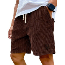 Mokaloha herrefløjlsshorts, Pacificozy afslappede sommerstrandshorts med snøre og elastisk talje, løstsiddende lette shorts med lommer