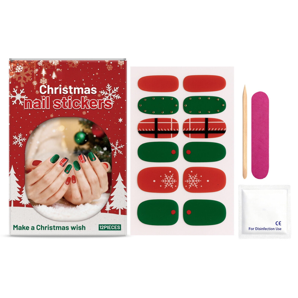 Manicure Tools Kit for Beginners â Christmas False Nails, Wearable Nail Patches, Nail Practice Set (D)