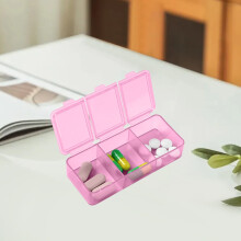 Portable 3-Compartment Pill Box for Morning/Noon/Night – Transparent Plastic Organizer for Elderly, Snacks & Grains