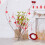 Artificial Berry Floral Pick Heart-Shaped Red Pink 1pc 1
