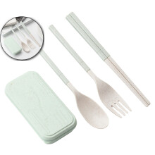 Portable Foldable Tableware Set - Outdoor Travel Dining Kit with Folding Box, Fork, Spoon, Chopsticks - for Picnics, Camping, Daily Use